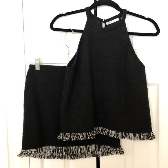 Zara Dresses & Skirts - Zara Trafaluc Fringe Tank and Skirt Set